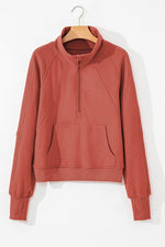 Load image into Gallery viewer, Bonbon Fleece Lined Zip Up Stand Collar Thumbhole Sleeve Sweatshirt - Fashion Queen