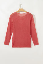 Load image into Gallery viewer, Coral Crochet Hollow-out Jumper Top Sweater
