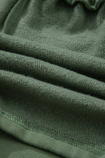 Load image into Gallery viewer, Black Button Drawstring Hooded Pullover and Casual Short Set