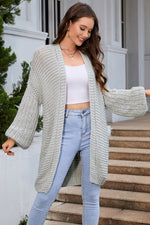 Load image into Gallery viewer, White Chunky Oversize Knit Drop Shoulder Puff Sleeve Cardigan