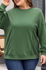 Load image into Gallery viewer, Black Loose Patchwork Crewneck Plus Size Sweatshirt - Fashion Queen