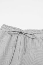 Load image into Gallery viewer, Black Textured Loose Fit T Shirt and Drawstring Pants Set - Fashion Queen