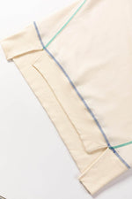 Load image into Gallery viewer, Black Contrast Stitching Split Baggy Sweatshirt - Fashion Queen