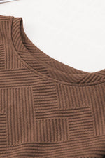 Load image into Gallery viewer, Black Textured Long Sleeve Top and Drawstring Shorts Set - Fashion Queen