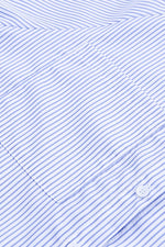 Load image into Gallery viewer, Pink Smocked Cuffed Striped Boyfriend Shirt with Pocket - Fashion Queen