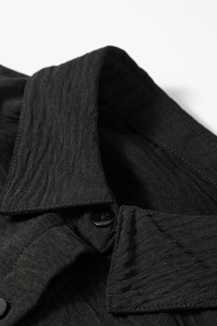 White Pure Color Patch Pocket Shirt