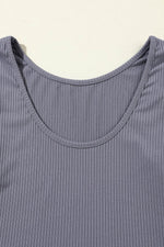 Load image into Gallery viewer, Black Solid Color Ribbed Crop Top Long Pants Set - Fashion Queen