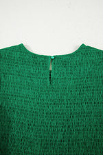 Load image into Gallery viewer, Sail Blue Solid Textured Smocked Puff Short Sleeve High Waist Long Dress - Fashion Queen -  21