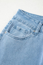 Load image into Gallery viewer, Peach Blossom Acid Washed High Rise Cropped Wide Leg Jeans