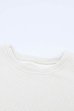 Load image into Gallery viewer, Black Textured Loose Fit T Shirt and Drawstring Pants Set - Fashion Queen