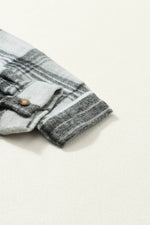 Load image into Gallery viewer, Brown Plaid Flap Pockets Shacket - Fashion Queen