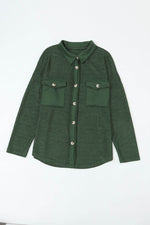 Load image into Gallery viewer, Black Contrast Flap Pockets Relaxed Shacket - Fashion Queen