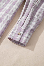 Load image into Gallery viewer, Black Checkered Print Loose Fit Buttoned Hooded Shacket - Fashion Queen