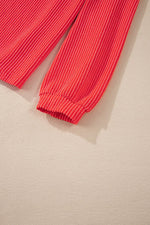 Load image into Gallery viewer, Carbon Grey Corded Knit Long Sleeve Top and High Waist Shorts Set - Fashion Queen