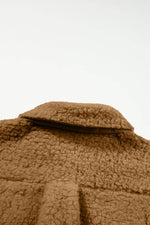 Load image into Gallery viewer, Blue Contrast Flap Pocket Single Breasted Teddy Coat - Fashion Queen