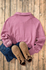 Load image into Gallery viewer, Bonbon Fleece Lined Zip Up Stand Collar Thumbhole Sleeve Sweatshirt - Fashion Queen