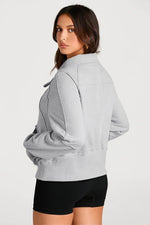 Load image into Gallery viewer, Valerian Quarter Zip Stand Neck Kangaroo Pocket Sweatshirt - Fashion Queen