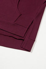 Load image into Gallery viewer, Gray Waffle Knit Fleece Lined High Low Oversized Hoodie - Fashion Queen