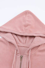 Load image into Gallery viewer, Black Flap Pocket Drawstring Hood Zip Up Jacket - Fashion Queen