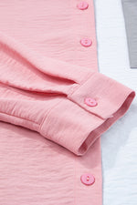 Load image into Gallery viewer, Dusty Pink Color Block/Pure Color Patch Pocket Shirt - Fashion Queen - 22