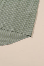 Load image into Gallery viewer, Green Stripe Button Up Oversized Casual Shirt - Fashion Queen - 13