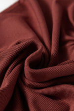 Load image into Gallery viewer, Burgundy Gathered Bust Square Neck Ribbed Fit Long Sleeve Top