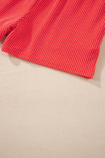 Load image into Gallery viewer, Carbon Grey Corded Knit Long Sleeve Top and High Waist Shorts Set - Fashion Queen