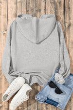 Load image into Gallery viewer, Light Grey Solid Kangaroo Pocket Half Zipper Oversized Hoodie - Fashion Queen