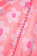 Load image into Gallery viewer, Flower Print Short Sleeve Shirt Pajamas Set - Fashion Queen