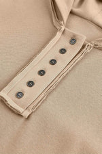 Load image into Gallery viewer, Sky Blue Casual Button Solid Patchwork Trim Hoodie - Fashion Queen