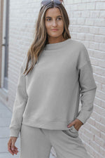 Load image into Gallery viewer, White Ultra Loose Textured 2pcs Slouchy Outfit - Fashion Queen