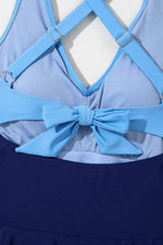 Load image into Gallery viewer, Rose Red Crisscross Straps Tie Back Flared One Piece Swimsuit - Fashion Queen