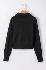 Load image into Gallery viewer, Bonbon Fleece Lined Zip Up Stand Collar Thumbhole Sleeve Sweatshirt - Fashion Queen