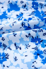 Load image into Gallery viewer, Blue Floral Ruffled Strap Lace-up Hollow Out One Piece Swimsuit - Fashion Queen