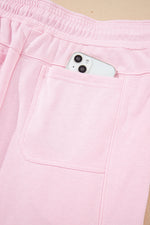 Load image into Gallery viewer, Lilac Drawstring Waist Patchwork Solid Color Jogger Pants