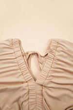 Load image into Gallery viewer, Green Textured V Neck Flutter Sleeve Ruffled Maxi Dress - Fashion Queen