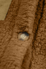 Load image into Gallery viewer, Blue Contrast Flap Pocket Single Breasted Teddy Coat - Fashion Queen