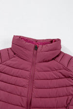 Load image into Gallery viewer, Silvery Plush Collared Quilted Zipped Puffer Vest - Fashion Queen