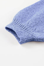 Load image into Gallery viewer, Black Eyelet Pattern Detail V Neck Drop Shoulder Sweater - Fashion Queen