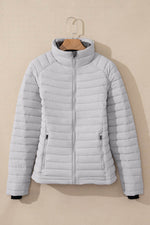 Load image into Gallery viewer, Myosotis Solid Color Quilted Zip-up Puffer Jacket - Fashion Queen