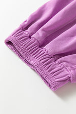 Load image into Gallery viewer, Lilac Drawstring Waist Patchwork Solid Color Jogger Pants
