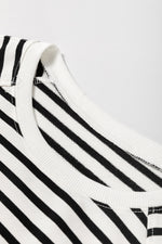Load image into Gallery viewer, Black Stripe Raglan Sleeve Side Slits Loose Sweatshirt - Fashion Queen - 6