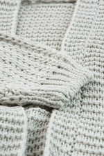 Load image into Gallery viewer, White Chunky Oversize Knit Drop Shoulder Puff Sleeve Cardigan