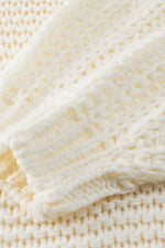 Load image into Gallery viewer, White Chunky Oversize Knit Drop Shoulder Puff Sleeve Cardigan