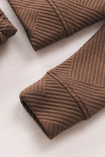 Load image into Gallery viewer, Black Textured Long Sleeve Top and Drawstring Shorts Set - Fashion Queen