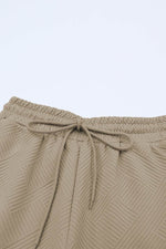 Load image into Gallery viewer, Black Textured Loose Fit T Shirt and Drawstring Pants Set - Fashion Queen