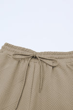 Load image into Gallery viewer, Black Textured Loose Fit T Shirt and Drawstring Pants Set