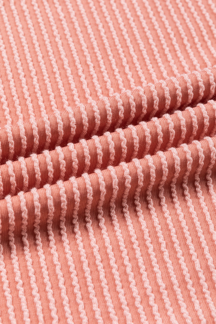 Multicolor Color Block Long Sleeve Ribbed Loose Top