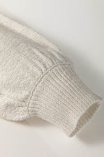 Load image into Gallery viewer, Black Eyelet Pattern Detail V Neck Drop Shoulder Sweater - Fashion Queen