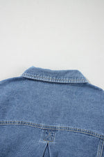 Load image into Gallery viewer, Light Blue Washed Oversize Pocketed Denim Jacket - Fashion Queen